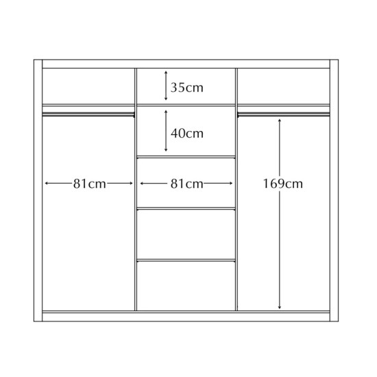 Florida Black 250cm Sliding Wardrobe Florida Black 250cm Sliding Wardrobe