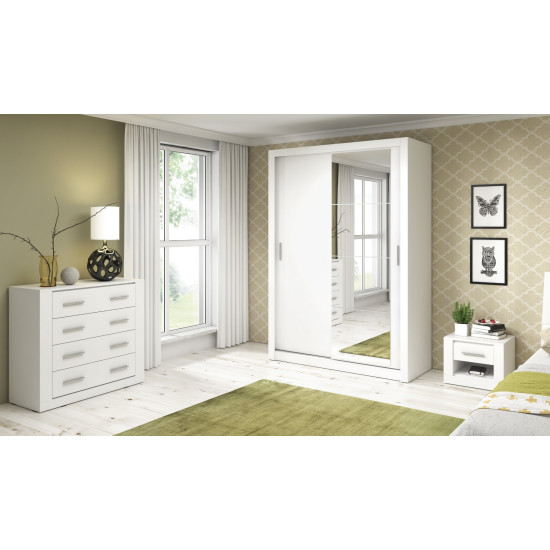 Maine White 120cm Sliding Wardrobe Maine White 120cm Sliding Wardrobe