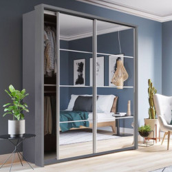 Carolina Grey 180cm Sliding Wardrobe