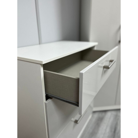 Destiny 3 Piece Bedroom Set Light Grey Gloss