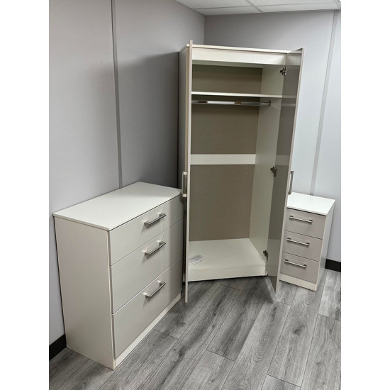 Destiny 3 Piece Bedroom Set Light Grey Gloss