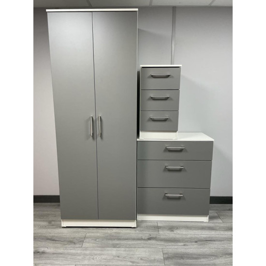 Destiny 3 Piece Bedroom Set Grey & White Destiny 3 Piece Bedroom Set Grey & White