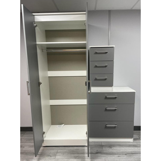 Destiny 3 Piece Bedroom Set Grey & White Destiny 3 Piece Bedroom Set Grey & White