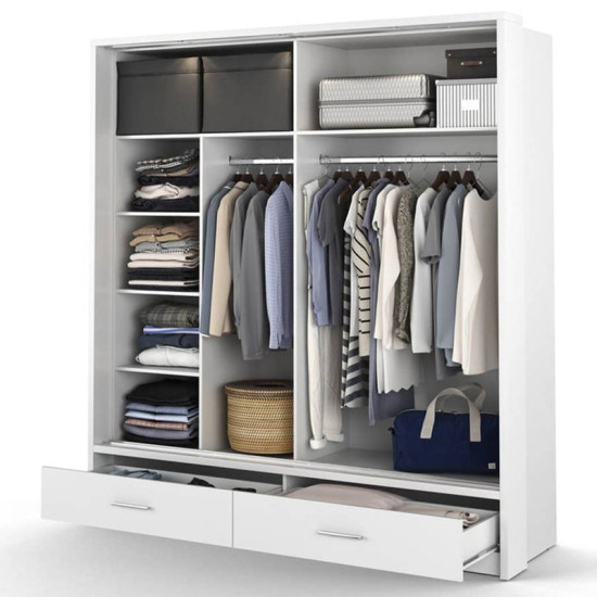 Nevada White 200cm Sliding Wardrobe Nevada White 200cm Sliding Wardrobe