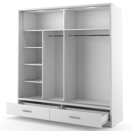 Nevada White 200cm Sliding Wardrobe Nevada White 200cm Sliding Wardrobe